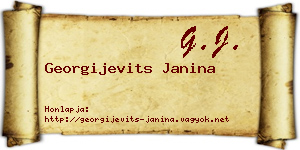 Georgijevits Janina névjegykártya